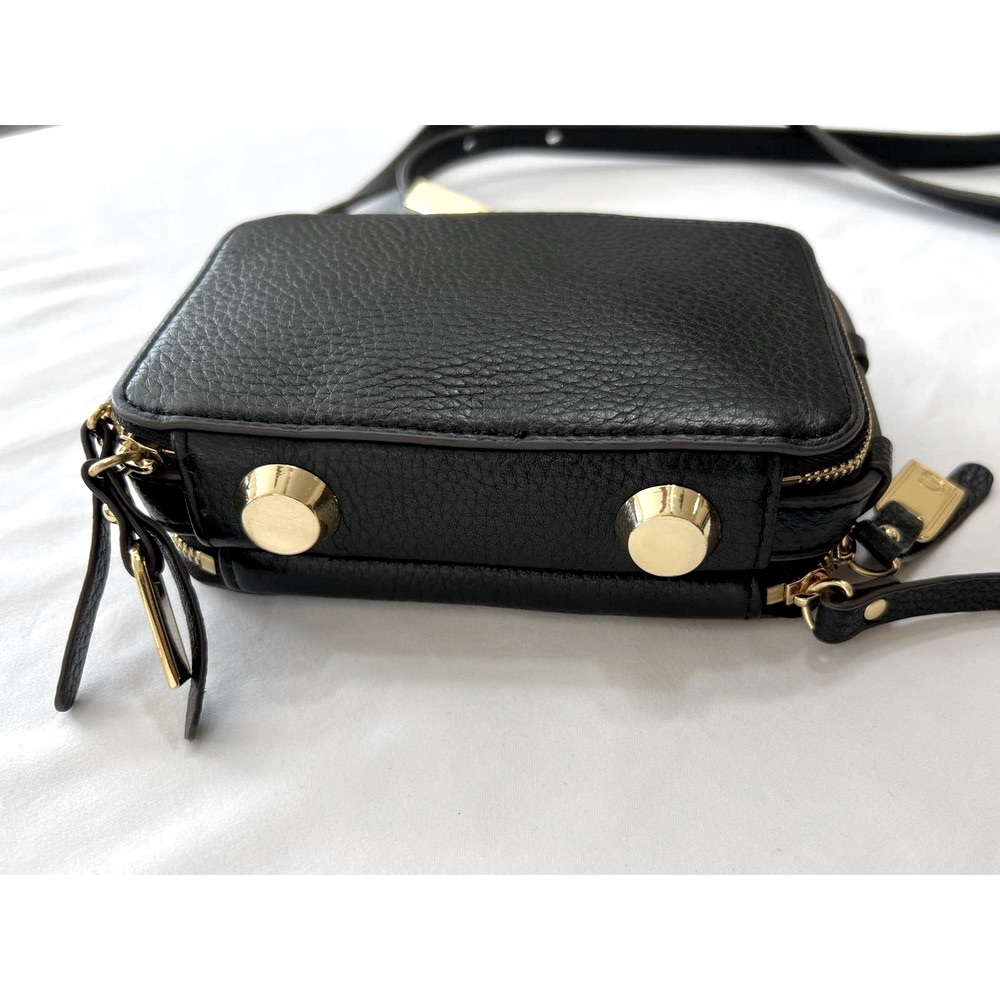 G.I.L.I. Pebbled Leather Mini Crossbody Black - Picture 4 of 9